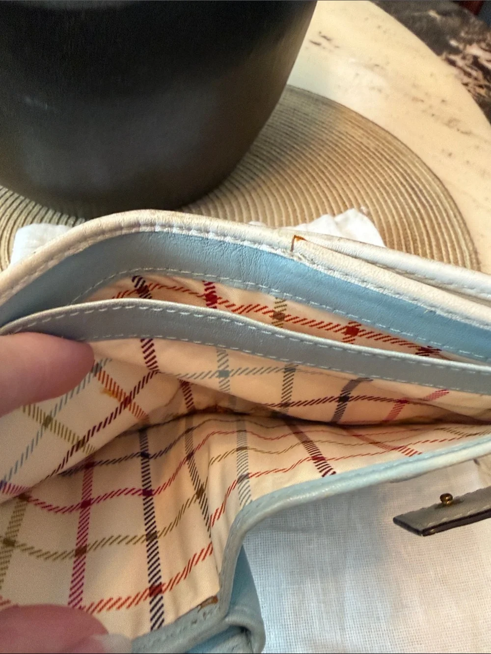 Coach Vintage Bleeker Signature Canvas Wallet with Tattersall Lining SoHo Buckle
